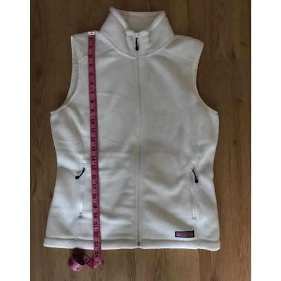 Vineyard Vines Westerly Fleece Sleeveless Zip Closure Vest White Size XS - Picture 9 of 10